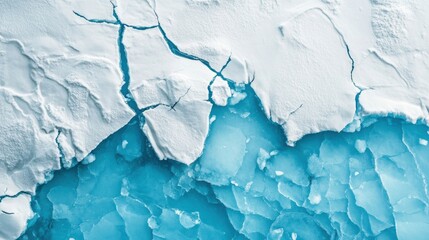 Naklejka premium Ice and Water Abstract Texture from Above