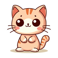 cute cat pet animal cartoon character kawaii vector illustration template design