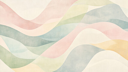 A wallpaper design featuring soft, flowing lines that gently curve and intertwine, creating an organic, soothing pattern