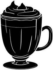 coffee illustration drink silhouette cafe logo hot icon cup outline cappucino cappuccino latte beverage milk espresso caffeine foam mug shape and vector graphic background