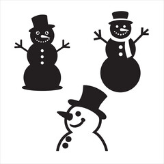  set of snowman silhouette
