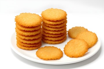 Assorted Crispy Snacks Isolated on White Background   Generative AI illustration