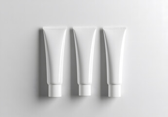 Blank Cosmetic Tubes Mockup on Minimalist Background