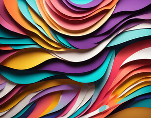 Fototapeta premium Colorful layered paper for creative design background 