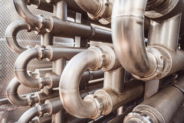 Metal pipes in a factory