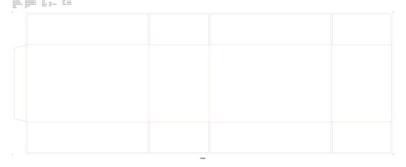 Custom dimensions cartons 0201 dieline
Mockup of unfolded flattened customizable rectangular box