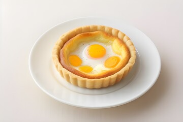 Delicious Egg Tart Isolated on White Background   Generative AI illustration