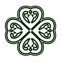 celtic runes clover leaf vector illustration