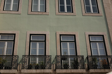 Classic European architecture with ornate balconies