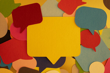 A colorful mix of speech bubbles What s your take
