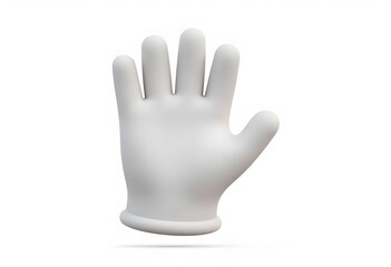Obraz premium 3D glove in vertical position. Rubber protection for hands. Accessory for cleaning, sanitary procedures. Icon, poster for household goods store 