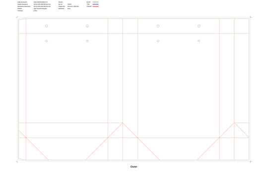 Mockup of unfolded flattened customizable rectangular box
Custom dimensions tote bags craft paper dieline 