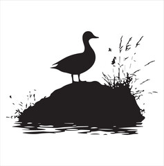 silhouette of a duck,bird, swan, animal, duck, goose, illustration, vector, silhouette, nature, cartoon, water, beak, icon, black, wild, lake, drawing, wildlife, birds, design, feather, love, art, sym