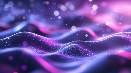 Obraz premium Abstract purple and blue wavy background with bokeh effect.