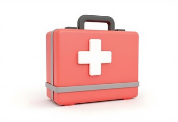 Obraz premium First aid kit. 3d illustration on white background 