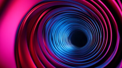 Futuristic tunnel with holographic layers, vibrant lights, and motion blur, Abstract tunnel background, Holographic effects