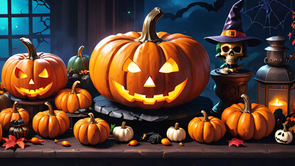 Obraz premium Halloween still life background