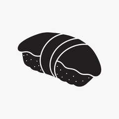 Black Vector Sushi Icon Isolated on White Background - Free Vector