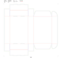 Mockup of unfolded flattened customizable rectangular box
Custom dimensions flip top boxes mailer dieline 