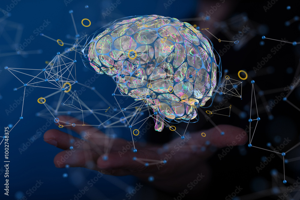 Aufkleber intelligence brain ai digtal 3d artificial intelligence