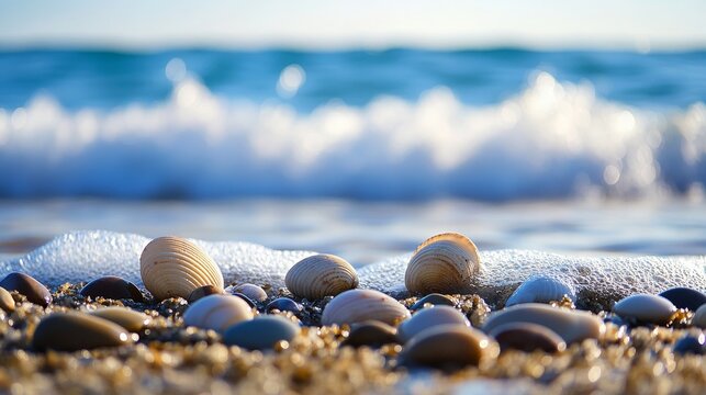 Image of seagulls on the beach in full HD 8K