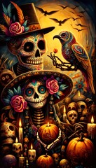 Fototapeta premium Day of the Dead theme Mexico