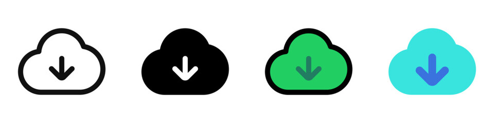 Obraz premium Editable vector cloud download icon. Part of a big icon set family. Perfect for web and app interfaces, presentations, infographics, etc