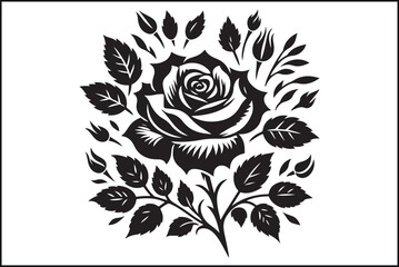 Fototapeta premium Gothic Rose Ink Design