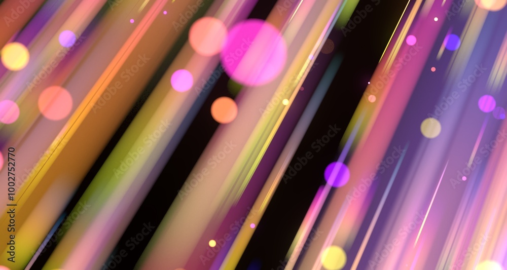 Poster image of colorful light trails with motion blur effect