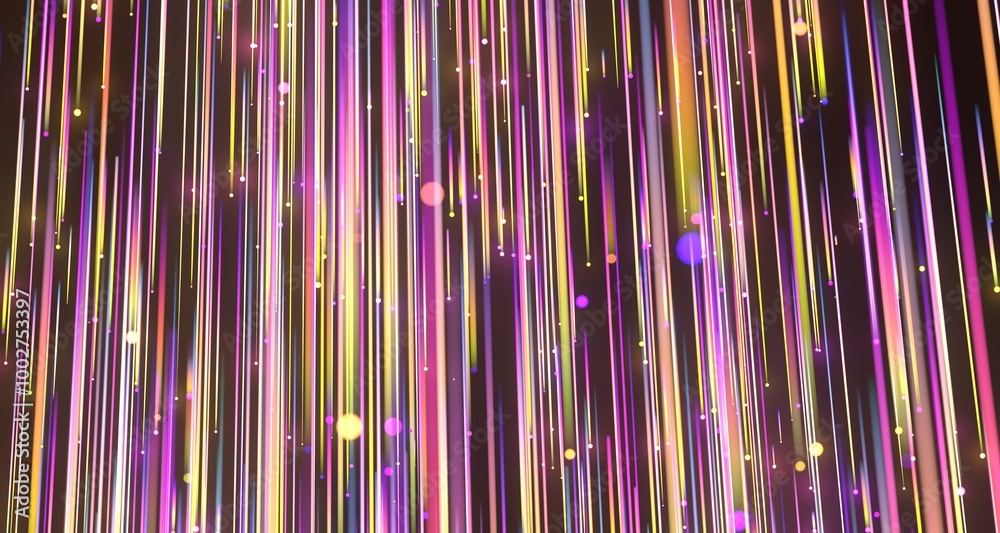 Poster image of colorful light trails with motion blur effect