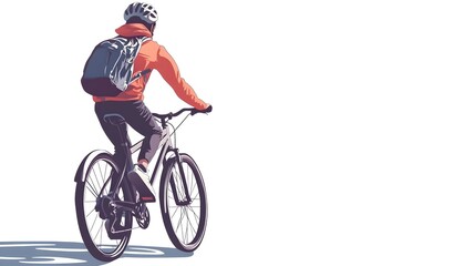 Obraz premium Cyclist Riding Bicycle on Outdoor Trail or Road with Gear and Equipment