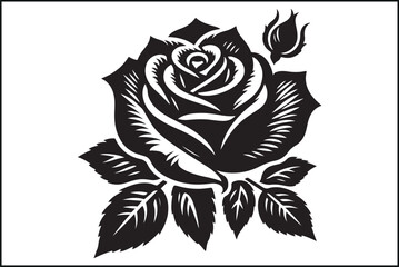 Elegant Black Rose Silhouette