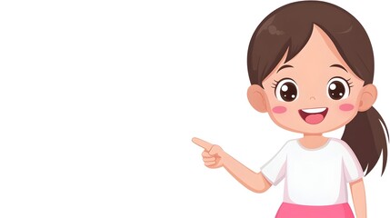 Cheerful Young Girl Giving Enthusiastic Thumbs Up Gesture on White Background