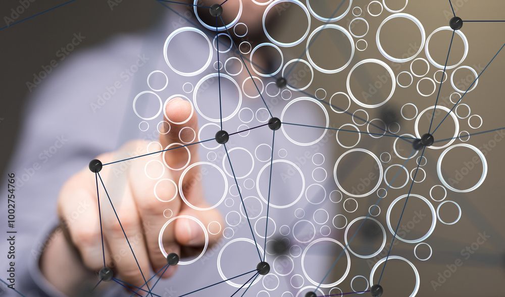Aufkleber conference digital network and data concept 3d