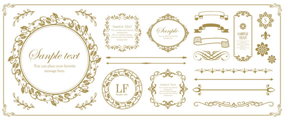 クリスマスのフレームデザインセット