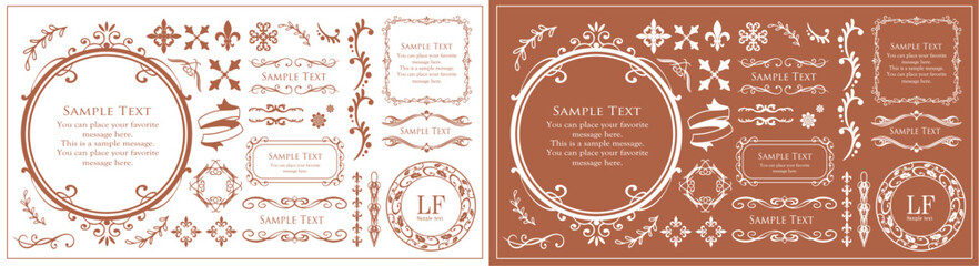 クリスマスのフレームデザインセット