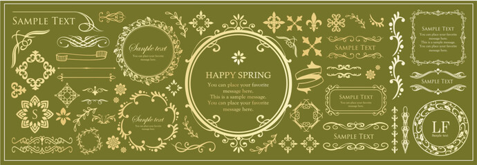 クリスマスのフレームデザインセット