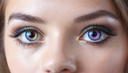 Naklejka premium Closeup of beautiful eyes with fashion contact lens.