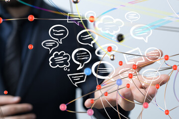 speaking bubble communication conference Digital Network  - 3d