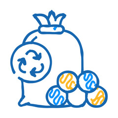 drying balls zero waste doodle icon sketch vector. drying balls zero waste sign. isolated symbol illustration