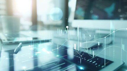 Team workflow. Marketing strategy brainstorming. Paperwork and digital work in open spaces.