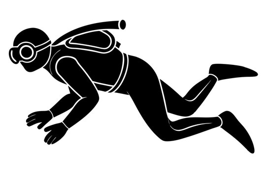 recommend clip art: scuba diving  silhouette vector illustration