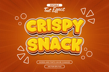 Crispy snack editable editable text effect with orange background
