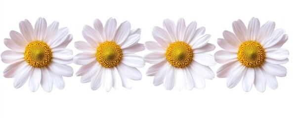 Fototapeta premium Collage of white chamomile flowers, floral design wallpaper