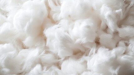 A pile of white fluffy white wool on a white background