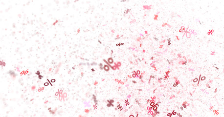 Blurred sale percent rain background. 3d transparent PNG