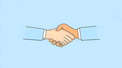 Fototapeta premium Two Businessmen Shaking Hands in a Confident Professional Greeting