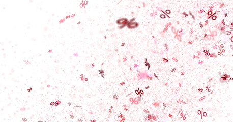 Fototapeta premium Blurred sale percent rain background. 3d transparent PNG