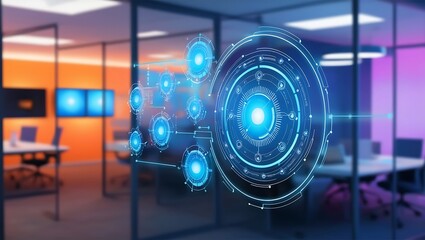 Fototapeta premium futuristic technology wallpaper, digital cyber tech backdrop