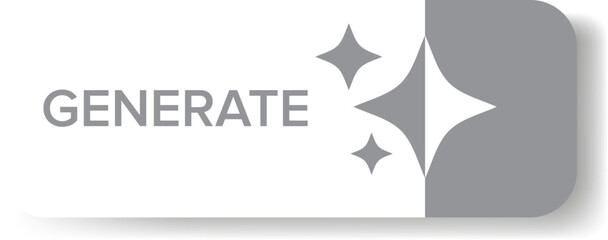 AI generated white paper style button for artificial intelligence generate app vector design. Artificial intelligence generate button for web application and AI generation online tool UI